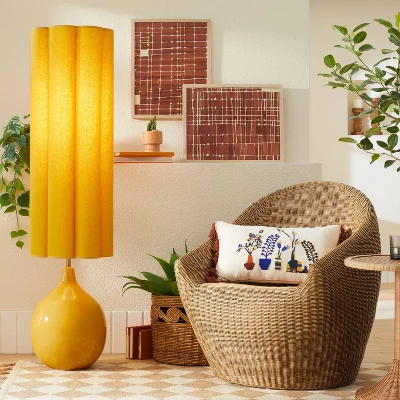 Floor Lamp Yellow Ceramic With Elongated Shade (Includes LED Light Bulb) - Opalhouse™ Designed With Jungalow™ 3 Floor Lamp Yellow Ceramic With Elongated Shade (Includes LED Light Bulb) - Opalhouse™ Designed With Jungalow™