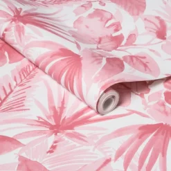 Tropical Leaves Peel & Stick Wallpaper Pink - Opalhouse™: Removable Vinyl, Botanical Leaf Pattern, Self-Adhesive, 27.5 Sq Ft Coverage -Opalhouse™ Shop GUEST 2043c5c7 65ab 4ab3 bf52 a21288eb13b9