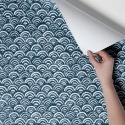 Rainbow Scallops Peel & Stick Wallpaper Blue/White - Opalhouse™: Removable, Temporary, Vinyl, Kitchen Decor -Opalhouse™ Shop GUEST 3af62757 ea00 4808 8f1a 615ed0efa509