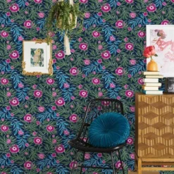 Marker Floral Peel & Stick Wallpaper Blue - Opalhouse™: Removable, Self-Adhesive, Bohemian, Botanical, Washable -Opalhouse™ Shop GUEST 4bd2c609 f7e5 4434 87eb 1a3def5b43e5