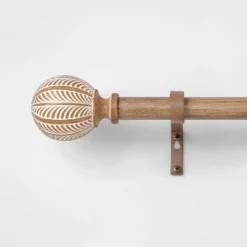 Carved Light Woodtone Ball Curtain Rod Natural - Opalhouse™ -Opalhouse™ Shop GUEST 7e070734 076e 44dc 94e6 de22767e0af4