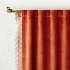 1pc Light Filtering Velvet Macrame Trim Window Curtain Panel Burnt Orange - Opalhouse™ Designed With Jungalow™ 9 1pc Light Filtering Velvet Macrame Trim Window Curtain Panel Burnt Orange - Opalhouse™ Designed With Jungalow™ -Opalhouse™ Shop GUEST 9bfd56a0 ad5c 4df0 98b1 851ec6623ce3