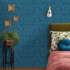 Layered Leaves Peel & Stick Wallpaper Blue - Opalhouse™: Removable, Self-Adhesive, Bohemian Botanical Decor -Opalhouse™ Shop GUEST 9fed2ca1 f250 427c a421 af2014a7c945