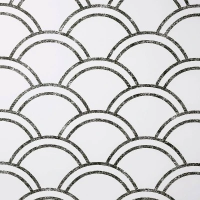 Scallops Peel & Stick Wallpaper Black/White - Opalhouse™: Removable Vinyl, Self-Adhesive, Washable, 27.5 Sq Ft Coverage 4 Scallops Peel & Stick Wallpaper Black/White - Opalhouse™: Removable Vinyl, Self-Adhesive, Washable, 27.5 Sq Ft Coverage - Image 2