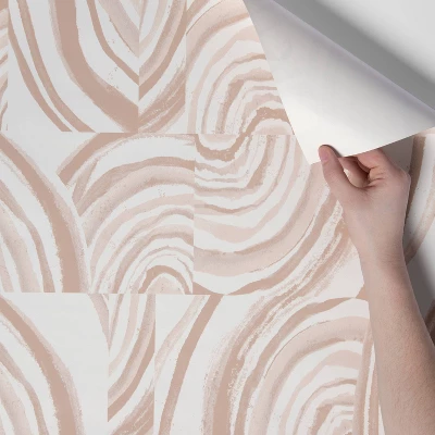 Agate Stone Peel & Stick Wallpaper Cream - Opalhouse™: Removable, Self-Adhesive, Geometric Swirl, 27.5 Sq Ft Coverage 5 Agate Stone Peel & Stick Wallpaper Cream - Opalhouse™: Removable, Self-Adhesive, Geometric Swirl, 27.5 Sq Ft Coverage - Image 3