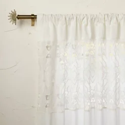 1pc Sheer Banded Geo Macrame Window Curtain Panel White - Opalhouse™ Designed With Jungalow™ -Opalhouse™ Shop GUEST e45ca8b5 c8fb 4bcd 9418 e1344d66992c