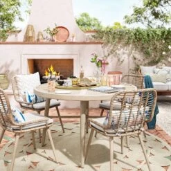 Leona 46" Round Crushed Bamboo Stamped Steel Top Patio Dining Table - Opalhouse™ -Opalhouse™ Shop GUEST f04b764c a584 4bfe b9ea 6c0ea8ed5c2c