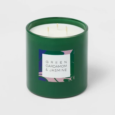 28oz Glass Cardamom & Jasmine Candle Green - Opalhouse™ 4 28oz Glass Cardamom & Jasmine Candle Green - Opalhouse™ - Image 2